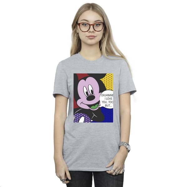 Disney Womens/Ladies Mickey Mouse Oh Minnie Pop Art Cotton Boyfriend T-Shirt