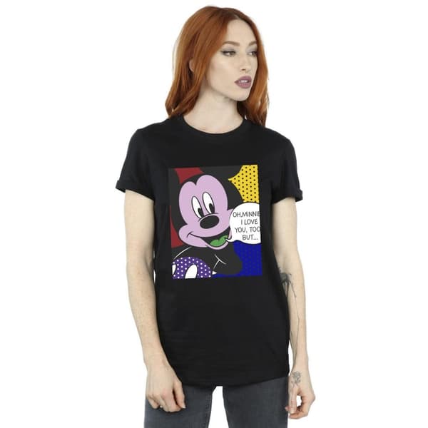 Disney Womens/Ladies Mickey Mouse Oh Minnie Pop Art Cotton Boyfriend T-Shirt