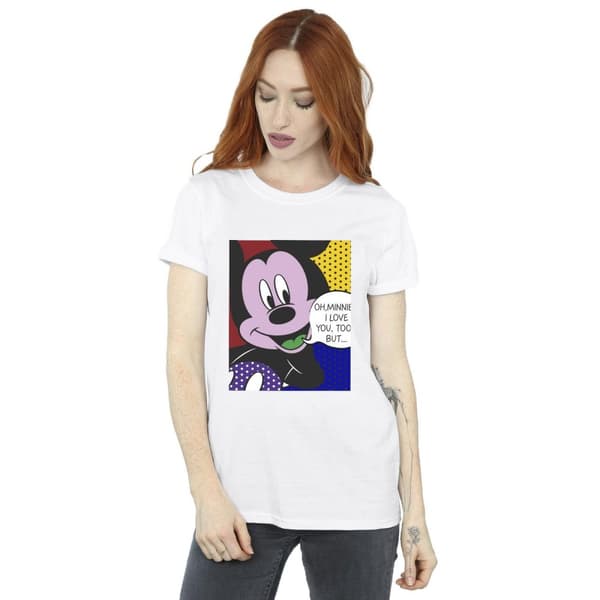 Disney Womens/Ladies Mickey Mouse Oh Minnie Pop Art Cotton Boyfriend T-Shirt