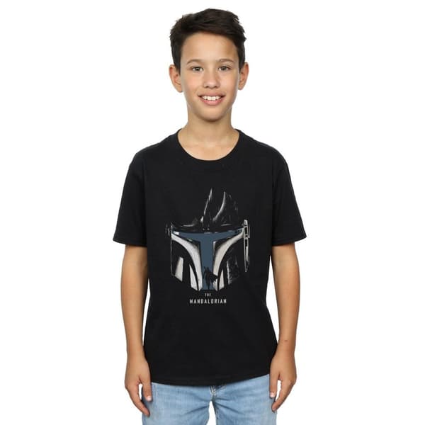 Star Wars Boys The Mandalorian Helmet Silhouette T-Shirt
