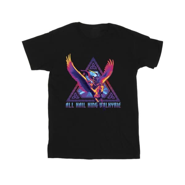 Marvel Boys Thor Love And Thunder Valkyrie T-Shirt Black 7-8 Years