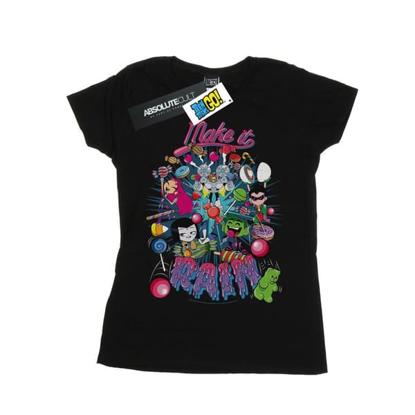 DC Comics Womens/Ladies Teen Titans Go Make It Rain Cotton T-Shirt