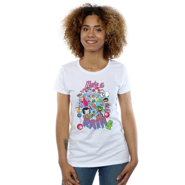 DC Comics Womens/Ladies Teen Titans Go Make It Rain Cotton T-Shirt
