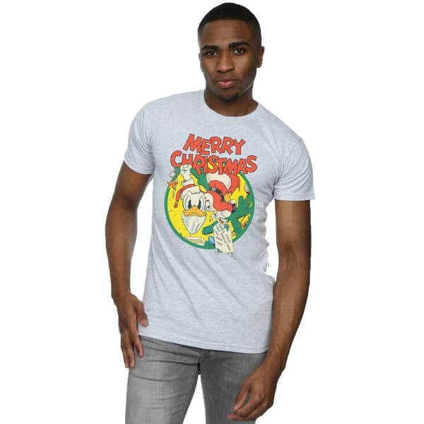 Disney Mens Donald Duck Merry Christmas T-Shirt