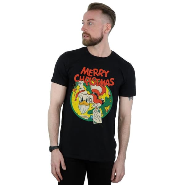 Disney Mens Donald Duck Merry Christmas T-Shirt