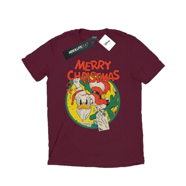 Disney Mens Donald Duck Merry Christmas T-Shirt