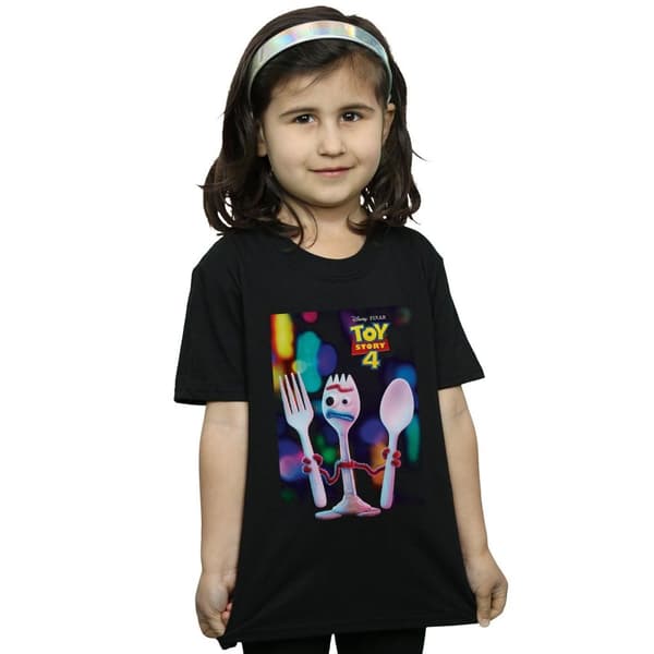 Disney Girls Toy Story 4 Forky Poster Cotton T-Shirt