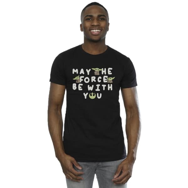 Star Wars Mens The Mandalorian Grogu May The Force Be With You T-Shirt