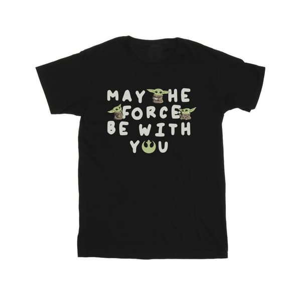 Star Wars Mens The Mandalorian Grogu May The Force Be With You T-Shirt