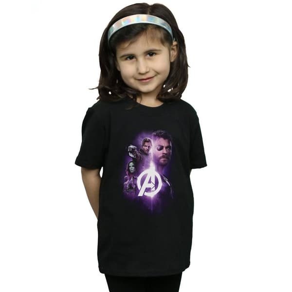 Marvel T-shirt i bomull för flickor Avengers Infinity War Thor Guardians Team Up