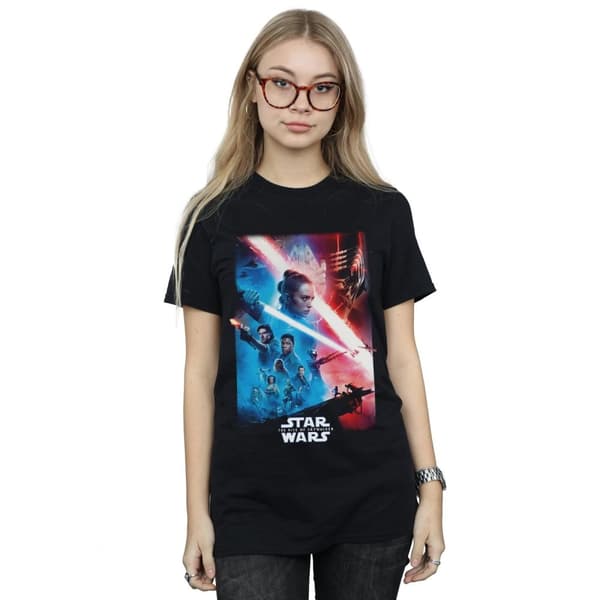Star Wars Womens/Ladies The Rise Of Skywalker Theatrical Poster Cotton Boyfriend T-Shirt