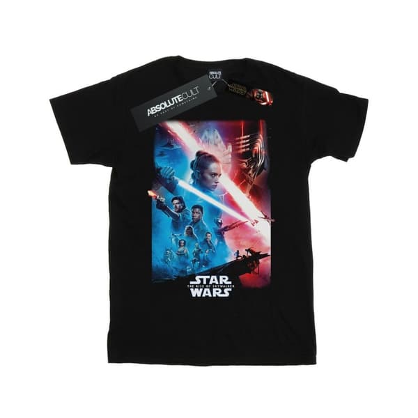 Star Wars Womens/Ladies The Rise Of Skywalker Theatrical Poster Cotton Boyfriend T-Shirt Black L