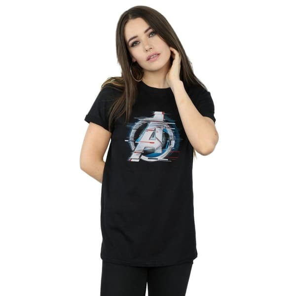 Marvel Womens/Ladies Avengers Endgame Team Tech Logo Cotton Boyfriend T-Shirt