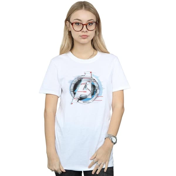 Marvel Womens/Ladies Avengers Endgame Team Tech Logo Cotton Boyfriend T-Shirt