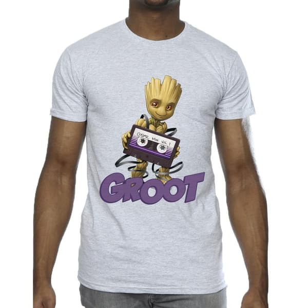 Guardians Of The Galaxy Mens Groot Casette T-Shirt