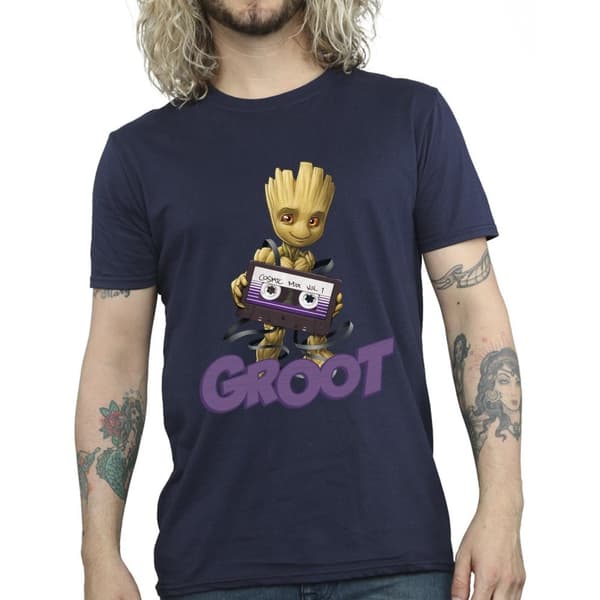 Guardians Of The Galaxy Mens Groot Casette T-Shirt