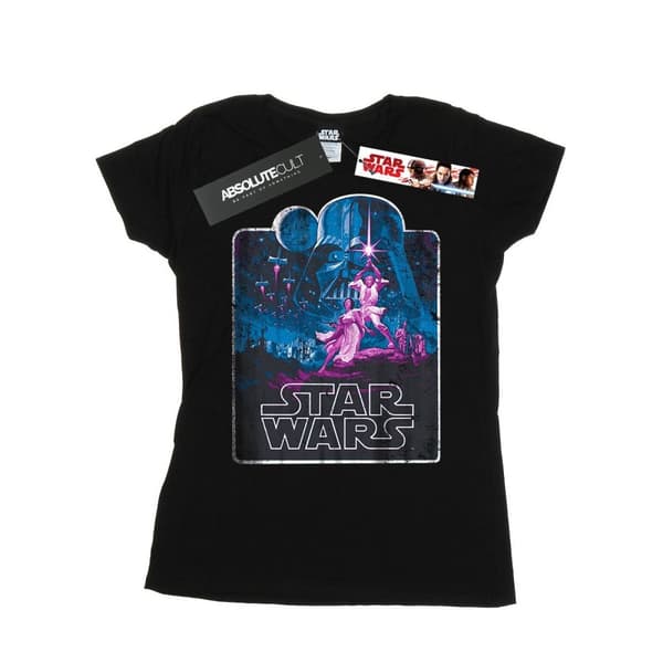 Star Wars Womens/Ladies Movie Montage Cotton T-Shirt Black XS