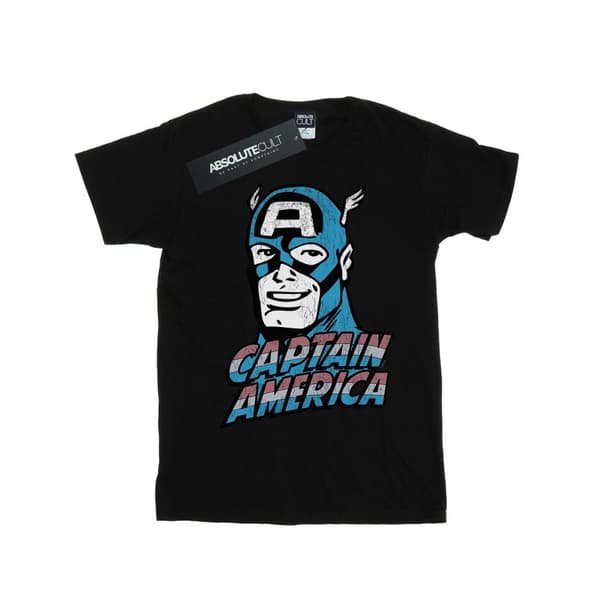 Marvel Womens/Ladies Captain America Distressed Cotton Boyfriend T-Shirt