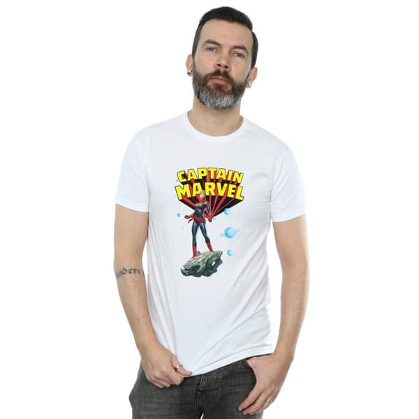 Marvel Mens Captain Marvel Space Pose T-Shirt