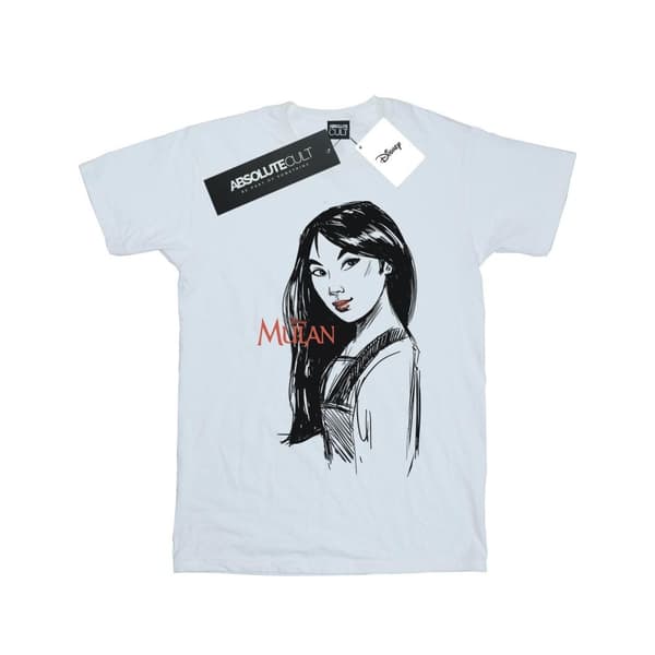 Disney Dam/Lady Mulan Sketch Boyfriend T-shirt i bomull
