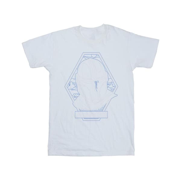 Star Wars Mens The Mandalorian Outline Helm Diamond T-Shirt