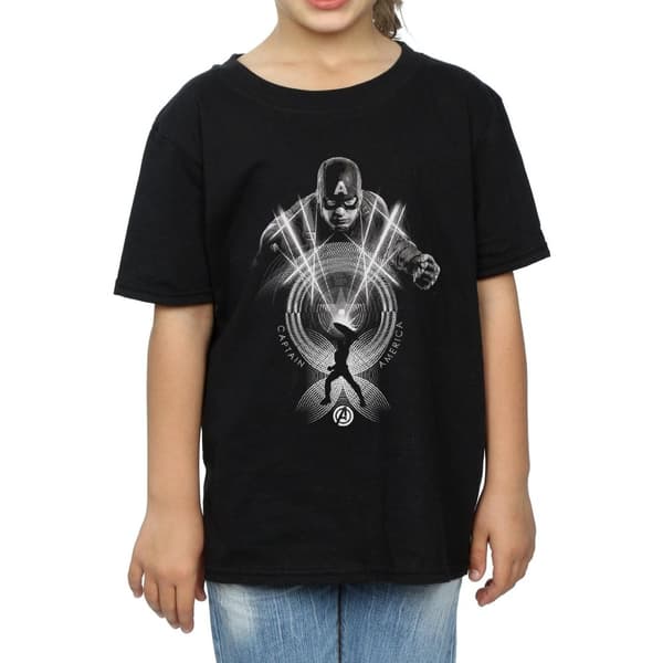 Marvel Girls Captain America Circle Cotton T-Shirt