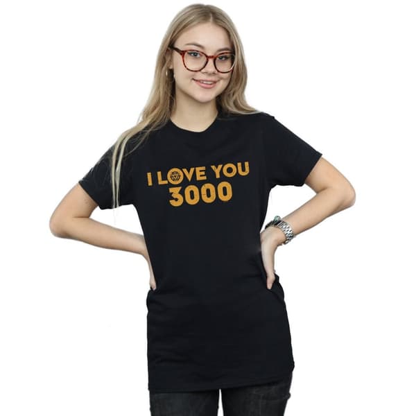 Marvel Womens/Ladies Avengers Endgame I Love You 3000 Arc Reactor Cotton Boyfriend T-Shirt