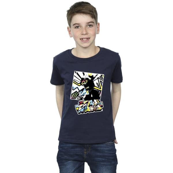 Star Wars Boys Vader Water Colour Pop Art T-Shirt