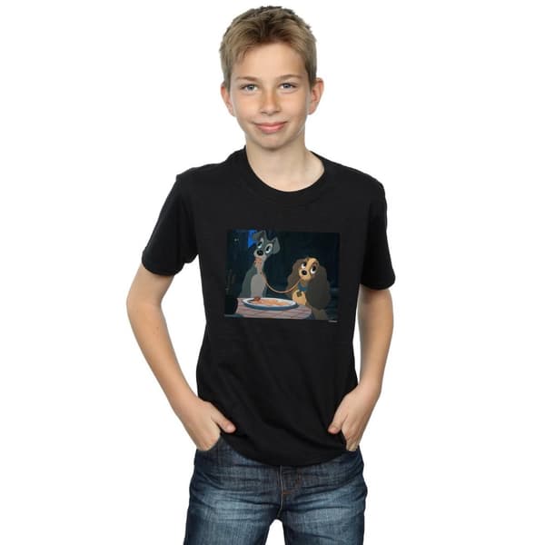 Disney Pojkar Lady And The Tramp Spaghetti Slurp T-shirt