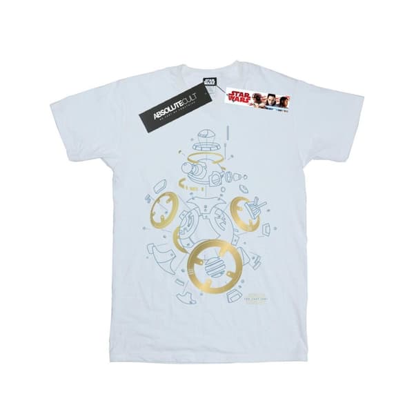 Star Wars Womens/Ladies The Last Jedi BB-8 Deconstructed Cotton Boyfriend T-Shirt White S