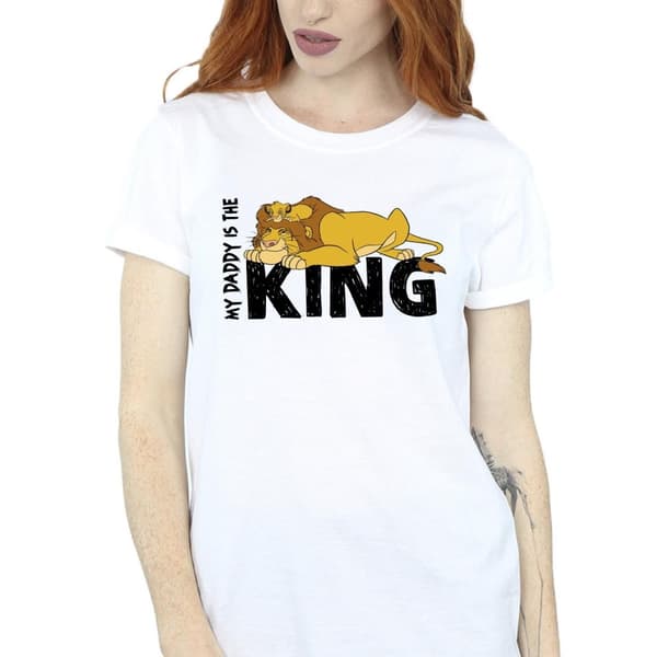 Disney Dam/Tjej Lejonkungen Pappa Är Kung Boyfriend T-shirt i bomull