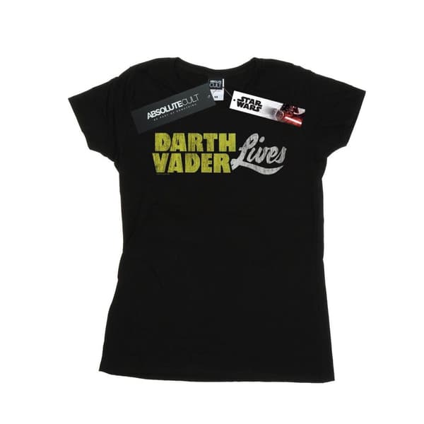 Star Wars Dam/t-shirt i bomull med Darth Vader Lives-logotyp
