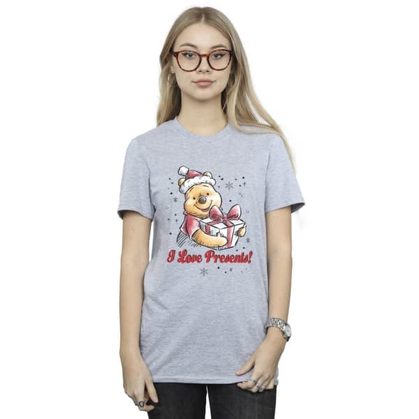 Disney Dam/kvinnor Winnie the Pooh Love Presents Boyfriend T-shirt i bomull