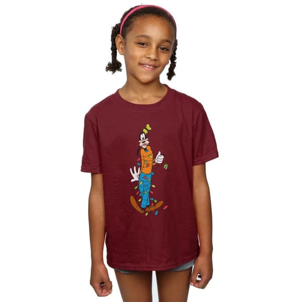 Disney Girls Goofy Christmas Lights Cotton T-Shirt