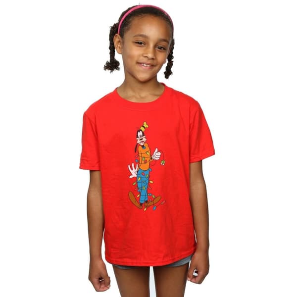 Disney Girls Goofy Christmas Lights Cotton T-Shirt