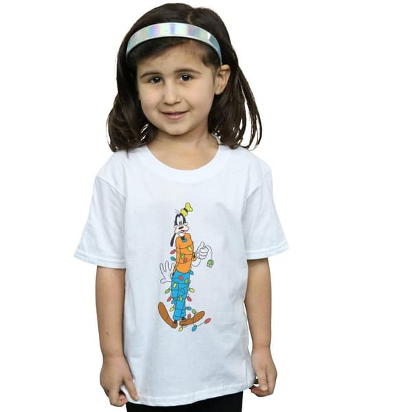 Disney Girls Goofy Christmas Lights Cotton T-Shirt