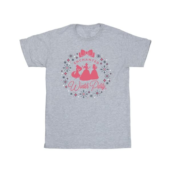 Disney T-shirt i bomull för flickor med prinsessa och vinterfest