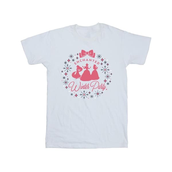 Disney Girls Princess Winter Party Cotton T-Shirt
