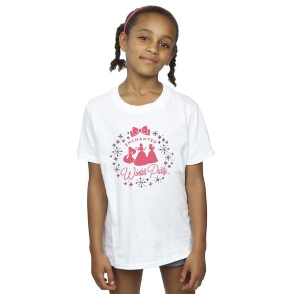 Disney Girls Princess Winter Party Cotton T-Shirt