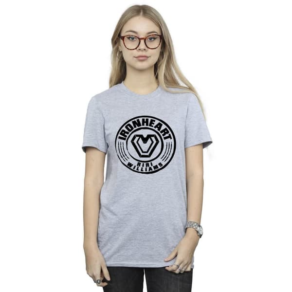Marvel Dam/kvinnor Wakanda Forever Ironheart Riri Williams Boyfriend T-shirt i bomull