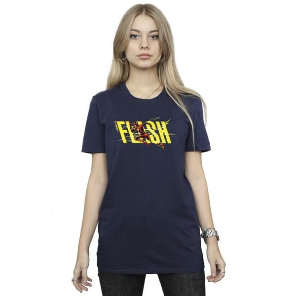 DC Comics Dam/Tjej The Flash Lightning Dash Boyfriend T-shirt i bomull