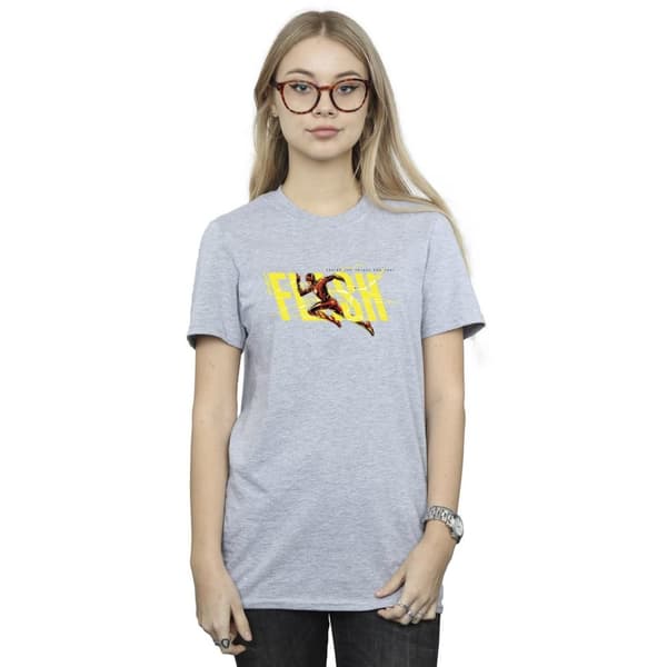 DC Comics Womens/Ladies The Flash Lightning Dash Cotton Boyfriend T-Shirt