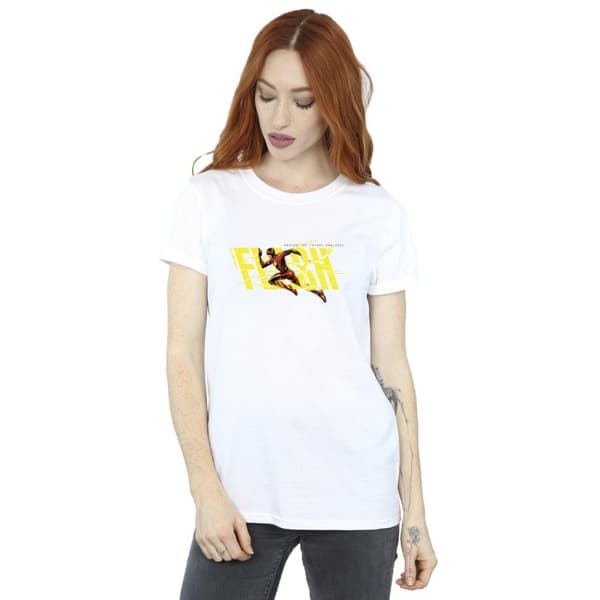 DC Comics Womens/Ladies The Flash Lightning Dash Cotton Boyfriend T-Shirt
