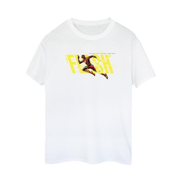 DC Comics Womens/Ladies The Flash Lightning Dash Cotton Boyfriend T-Shirt