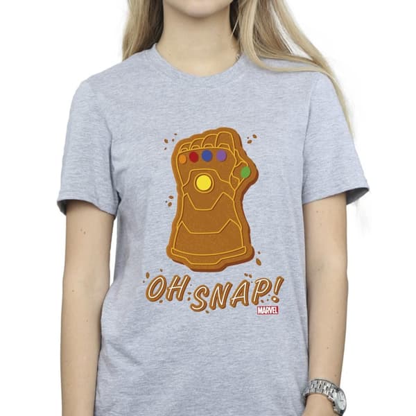 Marvel Womens/Ladies Thanos Oh Snap Cotton Boyfriend T-Shirt