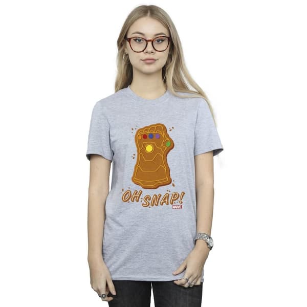 Marvel Womens/Ladies Thanos Oh Snap Cotton Boyfriend T-Shirt