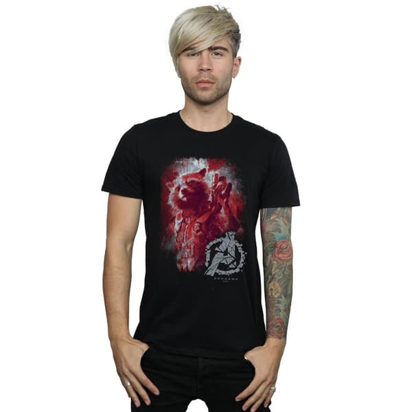 Marvel Mens Avengers Endgame Rocket Brushed T-Shirt