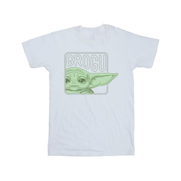 Star Wars Boys The Mandalorian Grogu Box T-Shirt White 9-11 Years