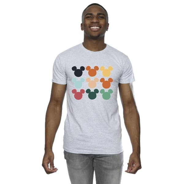 Disney Mens Mickey Mouse Heads T-shirt i fyrkant