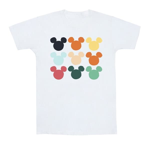Disney Mens Mickey Mouse Heads T-shirt i fyrkant